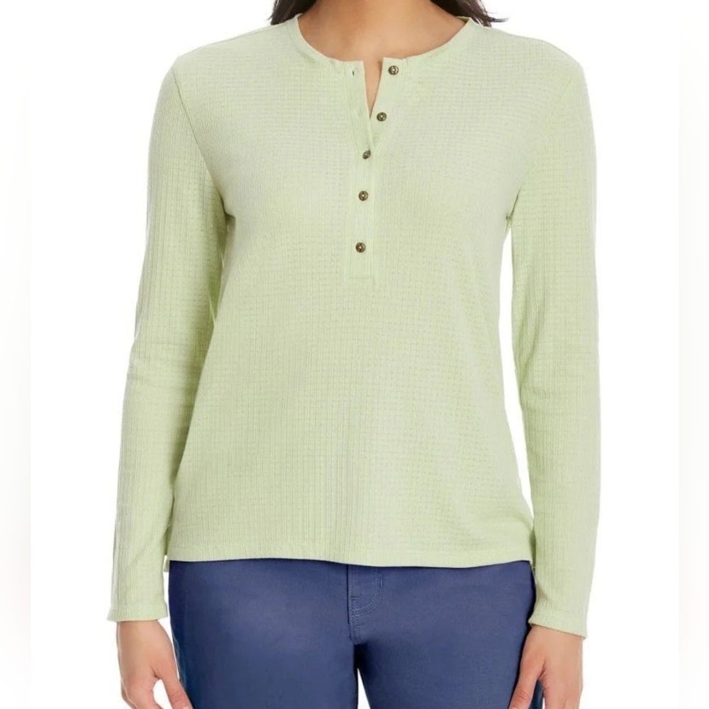 NWT G.H. Bass Textured Henley Green XXL
